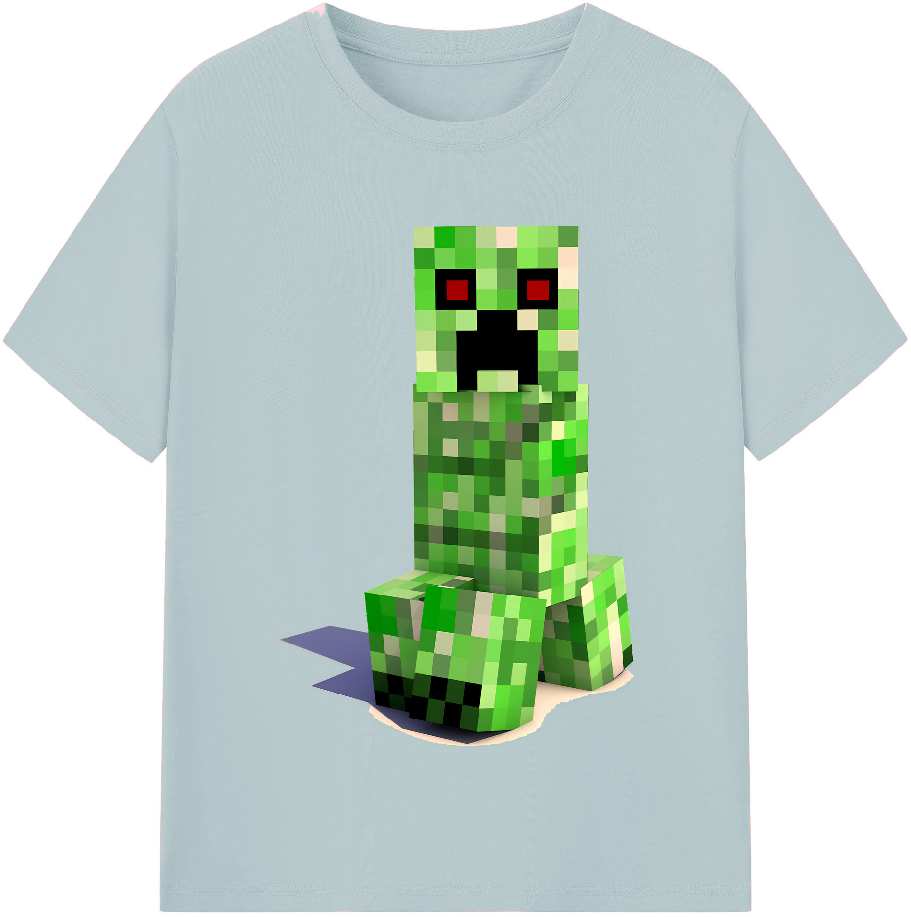 （画像用） マインクラフト ブロックの世界 Minecraft MC Block world 綿100％半袖Tシャツ（フロントプリント）